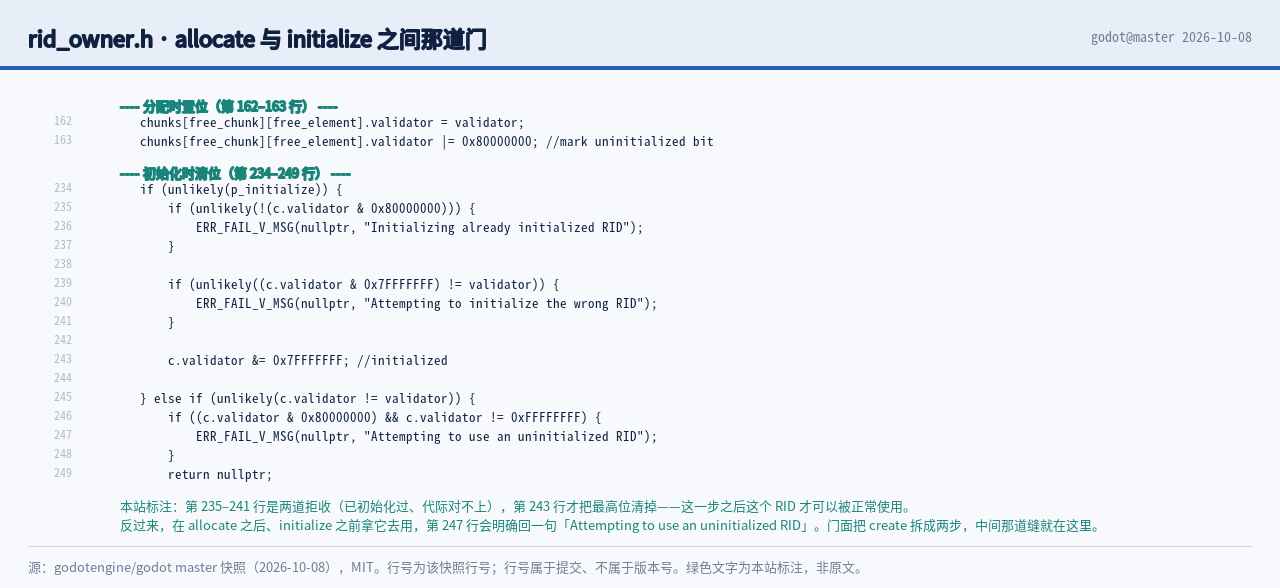 rid_owner.h 第 162 到 163 与第 234 到 249 行原文：分配时置未…