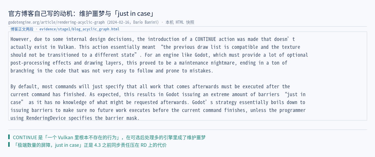 官方博客原文：CONTINUE 是 maintenance nightmare、屏障「just in case」——…
