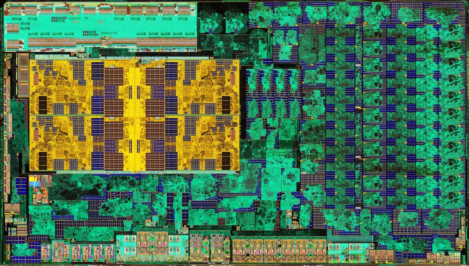 APU 裸片：CPU 与 GPU 在同一颗 die 上