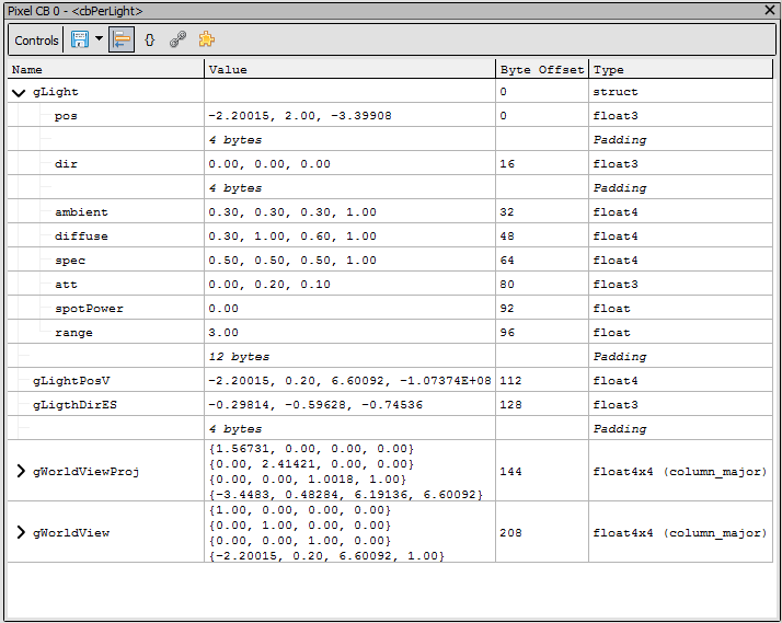 Buffer 以 struct-of-arrays 布局查看：UAV / storage buffer 倾向 SoA