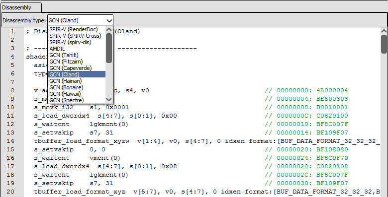 Vulkan SPIR-V 反汇编选项：SPIRV-Cross / spirv-dis 等自定义反汇编器，把字节码解回可读指令
