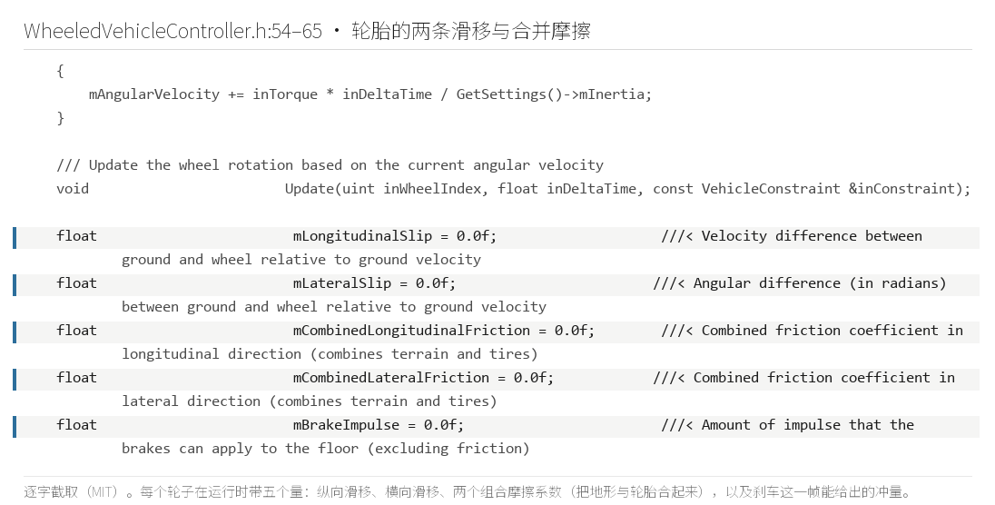 轮运行时对象的五个量（WheeledVehicleController.h:5