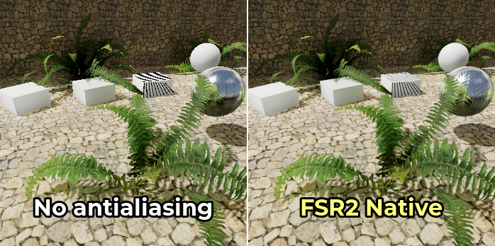 引擎中的 FSR2：低分辨率渲染后重建为高分辨率