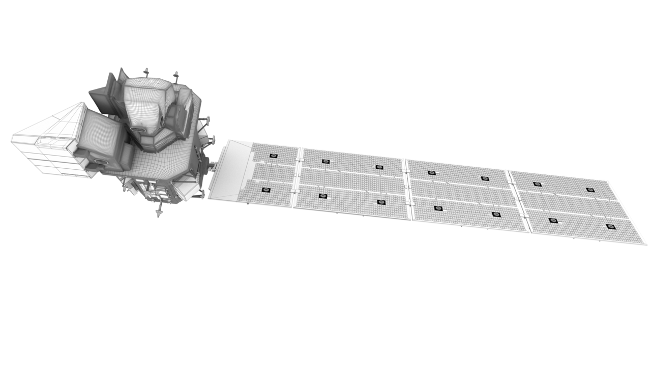 NASA LandSat 9 的线框模型