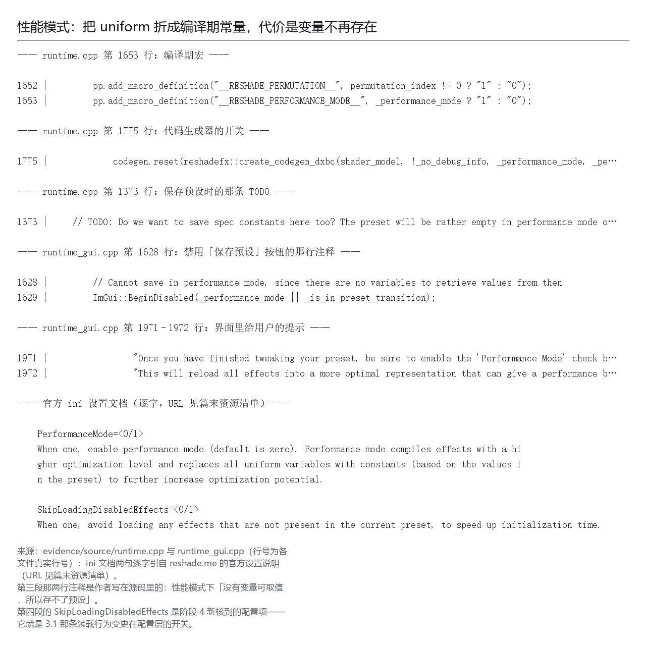 性能模式相关的源码与文档逐字