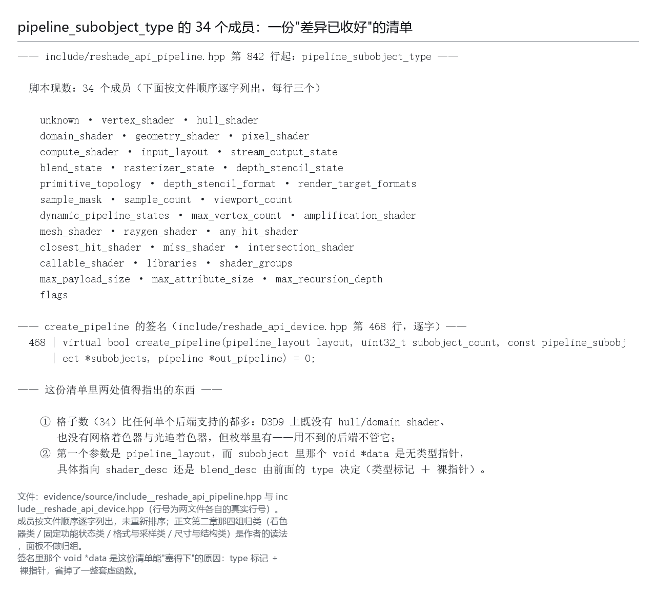 pipeline_subobject_type 的 34 个成员